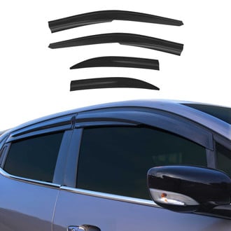 OMAC® - Tape-On Black Smoke Front and Rear Tape-On Window Visor Vent Rain Guard Deflector