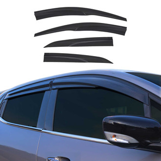 OMAC® - Tape-On Black Smoke Front and Rear Tape-On Window Visor Vent Rain Guard Deflector