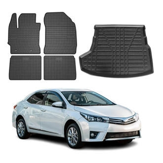 OMAC® - Classic 1st, 2nd Row & Cargo Black Floor Mat and Cargo Liner Set