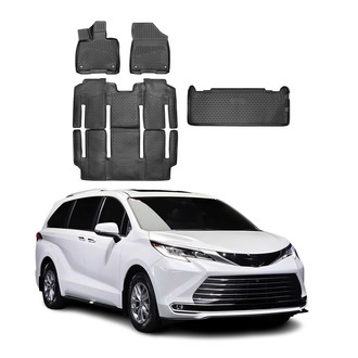 OMAC® - Classic 1st, 2nd Row & Cargo Black Floor Mat and Cargo Liner Set