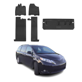OMAC® - Classic 1st, 2nd Row & Cargo Black Floor Mat and Cargo Liner Set