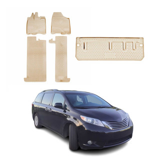 OMAC® - Classic 1st, 2nd Row & Cargo Beige Floor Mat and Cargo Liner Set