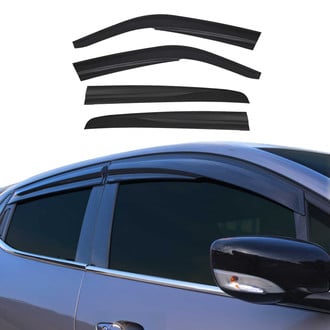 OMAC® - Tape-On Black Smoke Front and Rear Tape-On Window Visor Vent Rain Guard Deflector