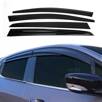 OMAC® - Tape-On Black Smoke Front and Rear Tape-On Window Visor Vent Rain Guard Deflector
