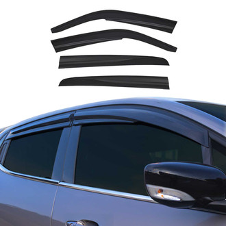 OMAC® - Tape-On Black Smoke Front and Rear Tape-On Window Visor Vent Rain Guard Deflector