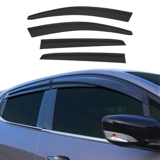 OMAC® - Tape-On Black Smoke Front and Rear Tape-On Window Visor Vent Rain Guard Deflector