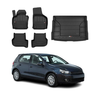 OMAC® - Premium 1st, 2nd Row & Cargo Black Floor Mat and Cargo Liner Set