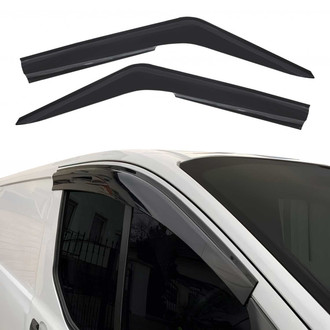 OMAC® - Tape-On Black Smoke Front Window Visor Vent Rain Guard Deflector