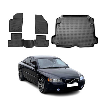 OMAC® - Classic 1st, 2nd Row & Cargo Black Floor Mat and Cargo Liner Set