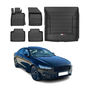 OMAC® - Premium 1st, 2nd Row & Cargo Black Floor Mat and Cargo Liner Set