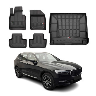 OMAC® - Premium 1st, 2nd Row & Cargo Black Floor Mat and Cargo Liner Set