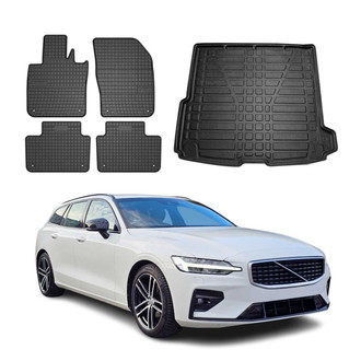OMAC® - Classic 1st, 2nd Row & Cargo Black Floor Mat and Cargo Liner Set