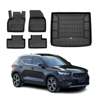 OMAC® - Premium 1st, 2nd Row & Cargo Black Floor Mat and Cargo Liner Set