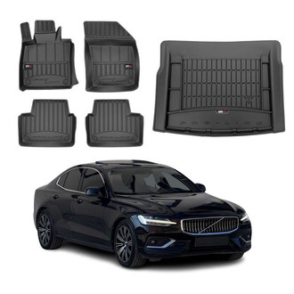 OMAC® - Premium 1st, 2nd Row & Cargo Black Floor Mat and Cargo Liner Set