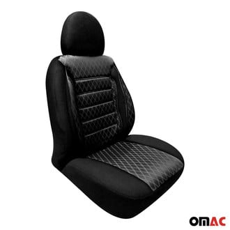 OMAC® - Black Quilted Breathable 1st Row Black Seat Cover