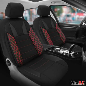 OMAC® - Black & Red 1st Row Black & Red Stitches Seat Cover Protection