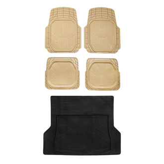 OMAC® - Classic 1st, 2nd Row & Cargo Beige Floor Mat and Cargo Liner Set