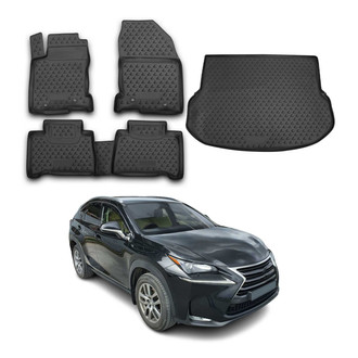 OMAC® - Classic 1st, 2nd Row & Cargo Black Floor Mat and Cargo Liner Set