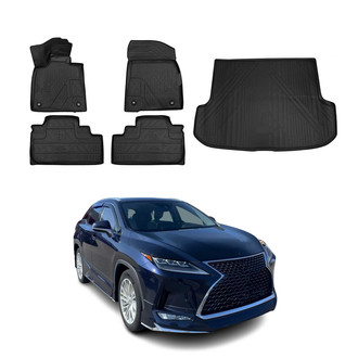 OMAC® - Classic 1st, 2nd Row & Cargo Black Floor Mat and Cargo Liner Set