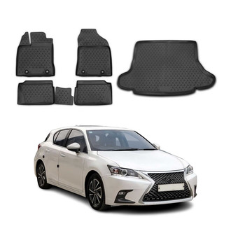 OMAC® - Classic 1st, 2nd Row & Cargo Black Floor Mat and Cargo Liner Set