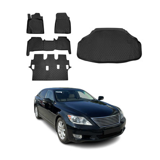 OMAC® - Classic 1st, 2nd Row & Cargo Black Floor Mat and Cargo Liner Set