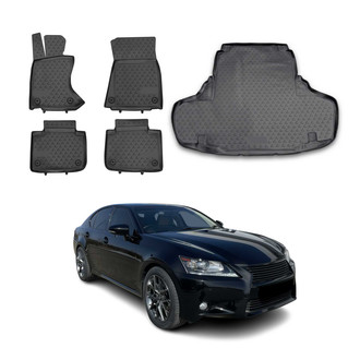 OMAC® - Premium 1st, 2nd Row & Cargo Black Floor Mat and Cargo Liner Set