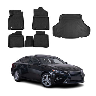 OMAC® - Classic 1st, 2nd Row & Cargo Black Floor Mat and Cargo Liner Set