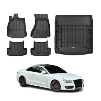 OMAC® - Premium 1st, 2nd Row & Cargo Black Floor Mat and Cargo Liner Set