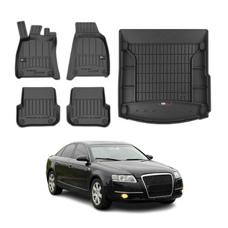 OMAC® - Premium 1st, 2nd Row & Cargo Black Floor Mat and Cargo Liner Set