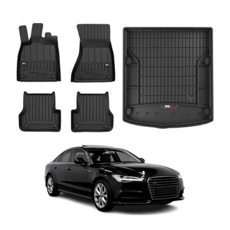 OMAC® - Premium 1st, 2nd Row & Cargo Black Floor Mat and Cargo Liner Set