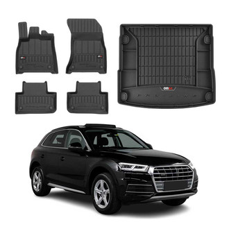 OMAC® - Premium 1st, 2nd Row & Cargo Black Floor Mat and Cargo Liner Set
