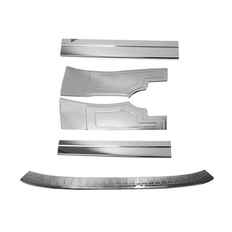 OMAC® - Silver Rear Bumper Sill Guard and Door Sill Cover Set