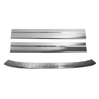 OMAC® - Silver Rear Bumper Sill Guard and Door Sill Cover Set
