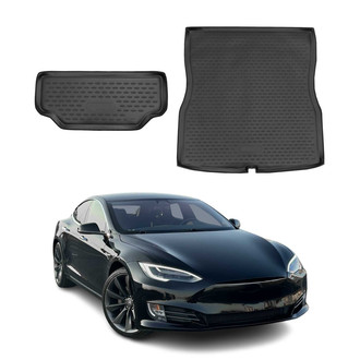 OMAC® - Basic Semi-Custom 1st, 2nd Row & Cargo Black Floor Mat and Cargo Liner Set
