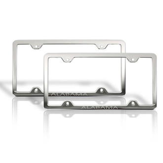 OMAC® - Chrome License Plate Frame Set with Alabama Logo