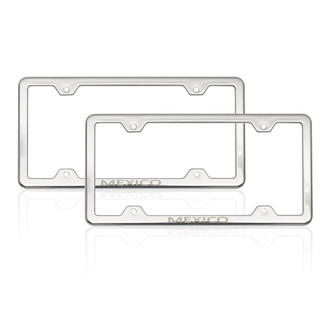 OMAC® - Chrome License Plate Frame Set with Mexico Logo