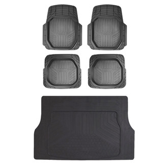 OMAC® - Basic 1st, 2nd Row & Cargo Black Floor Mat and Cargo Liner Set