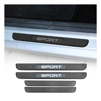 OMAC® - Illuminated Brushed Black Door Sill Covers with Sport Logo