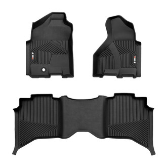 OMAC® VRT2403464-12 - Texan 1st & 2nd Row Black Floor Mat Set