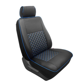 OMAC® - Black & Blue Leather Custom Fit Black & Blue Seat Cover