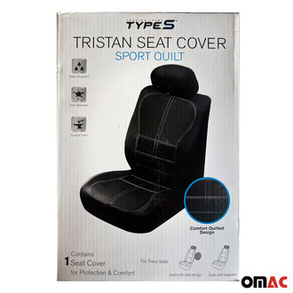 OMAC® - Black Premium Comfort Black Tristan Sport Quilt Seat Cover