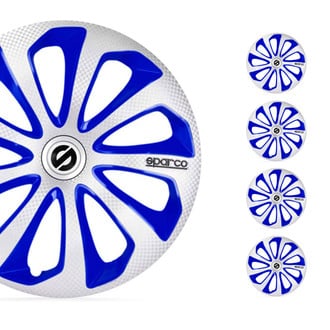 OMAC® - 14" Sparco Sicilia Silver Blue Carbon Wheel Covers