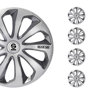 OMAC® - 16" Sparco Sicilia Silver Carbon Gray Wheel Covers