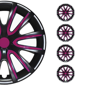 OMAC® - 16" Glossy Black with Violet Insert Wheel Covers