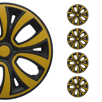 OMAC® - 14" Matt Black with Yellow Insert Wheel Covers