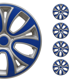 OMAC® - 16" Glossy Grey with Dark Blue Insert Wheel Covers