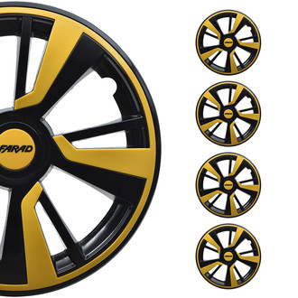 OMAC® - 14" Black with Yellow Insert Wheel Covers