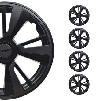 OMAC® - 16" Black with Dark Grey Hub Cap Wheel Covers