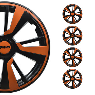 OMAC® - 16" Black with Orange Hub Cap Wheel Covers