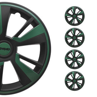 OMAC® - 14" Black and Green Wheel Covers
